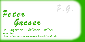 peter gacser business card